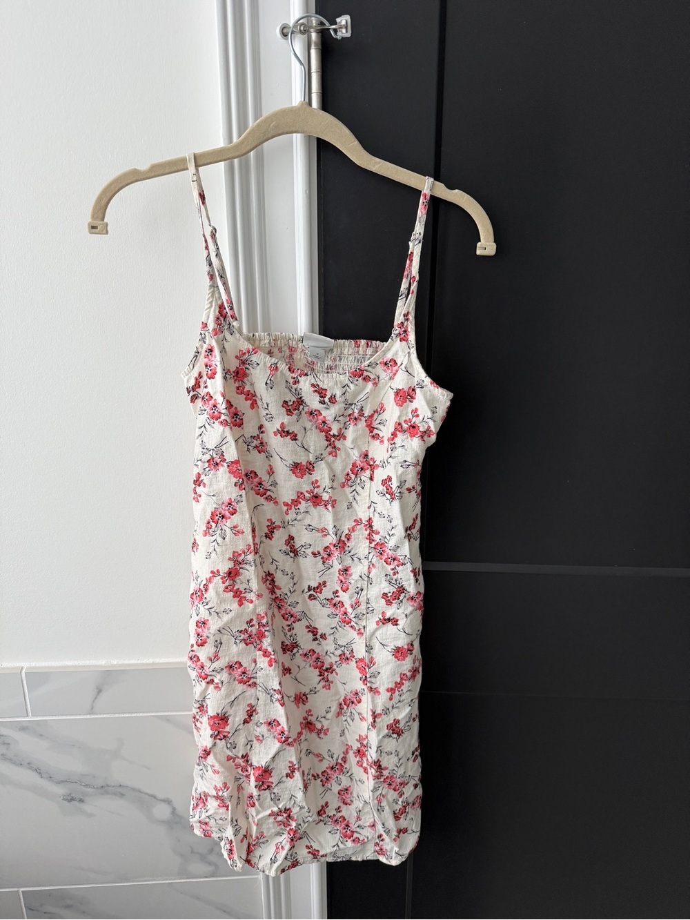 a new day White Mini Dress with Pink Floral Print - Picture 1 of 4